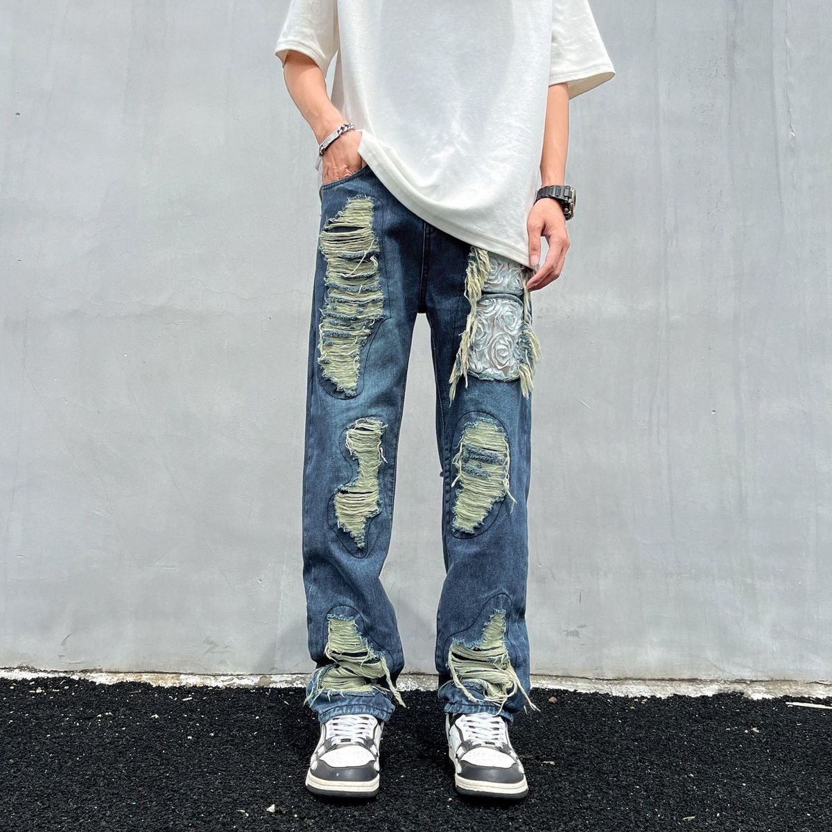 Men's Clothing Men's Jeans High Quality Hong Kong Style Design Niche Workwear Trousers Trendy Jeans_mkmklike.com