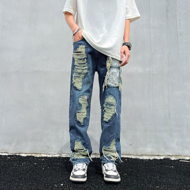 Men's Clothing Men's Jeans High Quality Hong Kong Style Design Niche Workwear Trousers Trendy Jeans_mkmklike.com