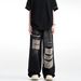 American Vibe Retro Ripped Jeans Men's Summer Old Loose Wide-leg Trendy Brand Straight High Street Black Pants_mkmklike.com