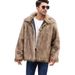 Pulse Pulse F0641 Cross-Border European And American Men's Turn-Down Collar Short Fur Jacket Warm Coat Overcoat_mkmklike.com