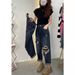 Plus-size Vintage Ripped Straight-leg Jeans For Women, New Loose-fitting Slimming High-waisted Harem-style Dad Pants_mkmklike.com