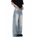 American Washed Loose Straight Leg Work Pants For Men With A Niche Design And Multi Pocket Jeans_mkmklike.com