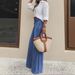 Retro Flared Jeans For Women - High Waist Vintage Denim Pants With Distressed Wash, 70s Inspired Wide Leg Bell Bottoms_mkmklike.com