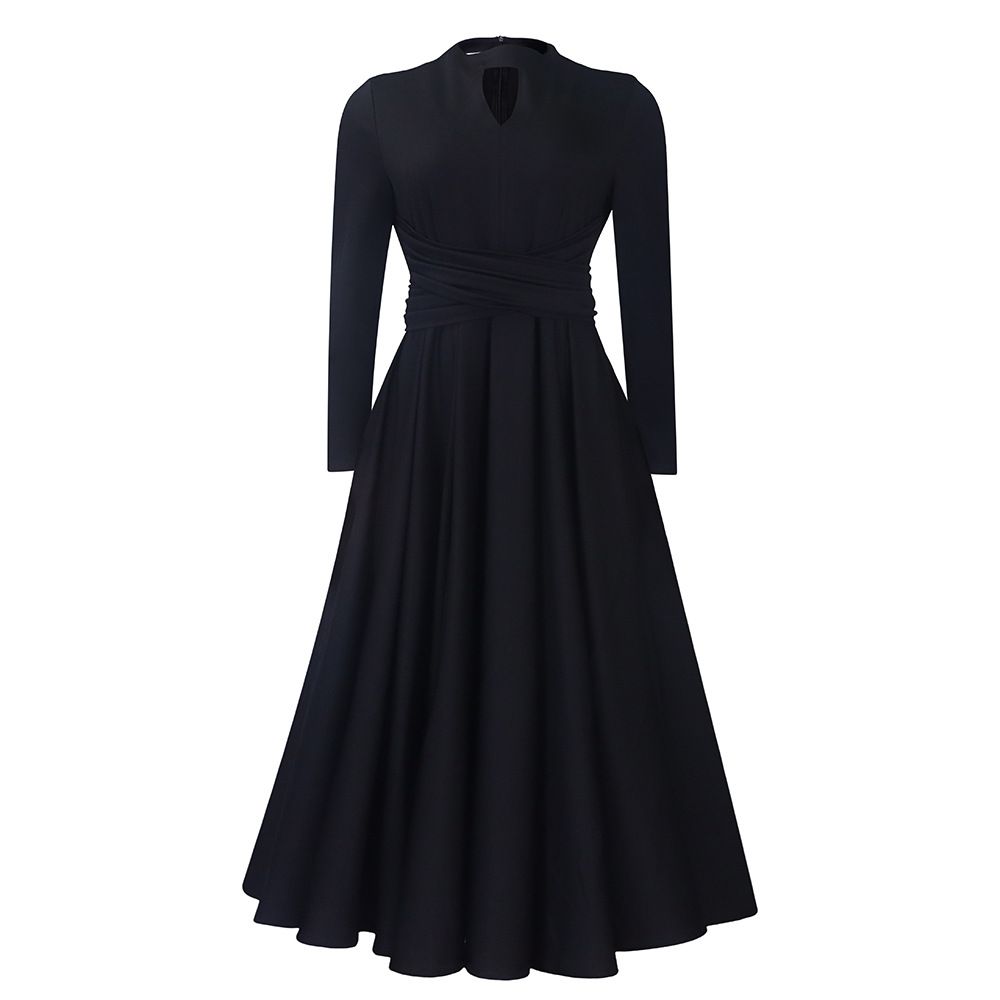 Women's Clothing women's new fashion temperament pleated large size large swing skirt dress_mkmklike.com