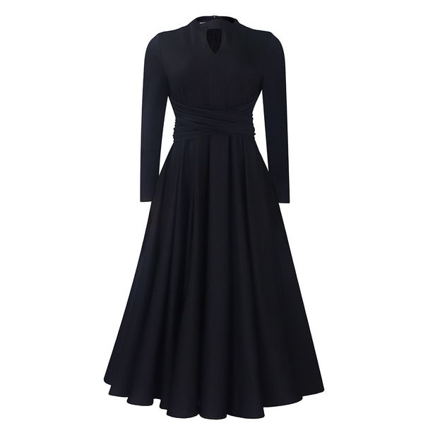 Women's Clothing women's new fashion temperament pleated large size large swing skirt dress_mkmklike.com
