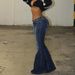 American Retro Vintage Hot Girl Bell-Bottom Versatile Stretch Low-Waist Slim-Fit Slimming Jeans Long Pants For_mkmklike.com