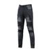 European And American Men's Ripped Printed Jeans Sticker Elastic Small Foot Jeans New_mkmklike.com