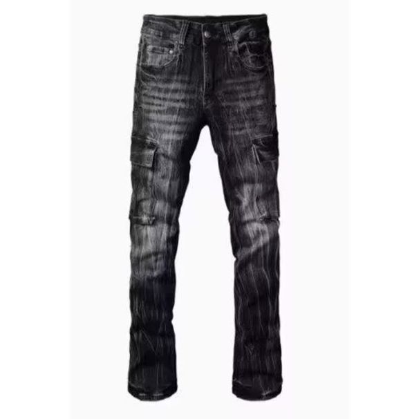 Men's Flared Jeans – High-Waisted Retro Bell Bottoms With Multi-Pocket Design (Stretch Denim, Skinny Fit, Vintage Disco & Streetwear Style, S-3XL)_mkmklike.com