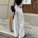 White Wide-Leg Jeans For Women Summer 2024 New High-Waisted Slimming Loose Straight Long Draped Floor-Length Pants_mkmklike.com