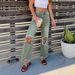 Distressed High-Waisted Wide-Leg Jeans – Vintage Washed & Hand-Ripped Boho Denim (Brown & Green, S-L)_mkmklike.com
