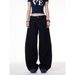 Dark Blue Wide Leg Curved Jeans Retro Style For Men And Women Loose Fit Slimming Versatile Straight Leg Trousers Hot Girl Look_mkmklike.com