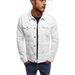 Loom Men's New Multi-Pocket European And American Hot Push Denim Casual Solid Color Cardigan Button Workwear Jacket_mkmklike.com