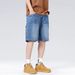 In Stock Men's Denim Summer Loose Casual New Versatile Simple Five-Point Mid-Length Shorts_mkmklike.com