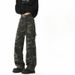 Camouflage Jeans Men's And Women's Autumn Heavy Tide Brand Loose And Old Deconstruction Straight Tooling Trousers_mkmklike.com