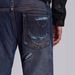 Men's Gothic Distressed Wide-Leg Flare Jeans Vintage Washed Ripped Details High Street Grunge Style Casual Pants_mkmklike.com