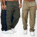 New style men's casual multi-pocket loose straight cargo outdoor trousers pants_mkmklike.com