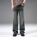 Men's Ice Silk Jeans - Summer Thin Loose Straight Leg Wide Pants For Teen Boys & Youth Fashion Trends_mkmklike.com