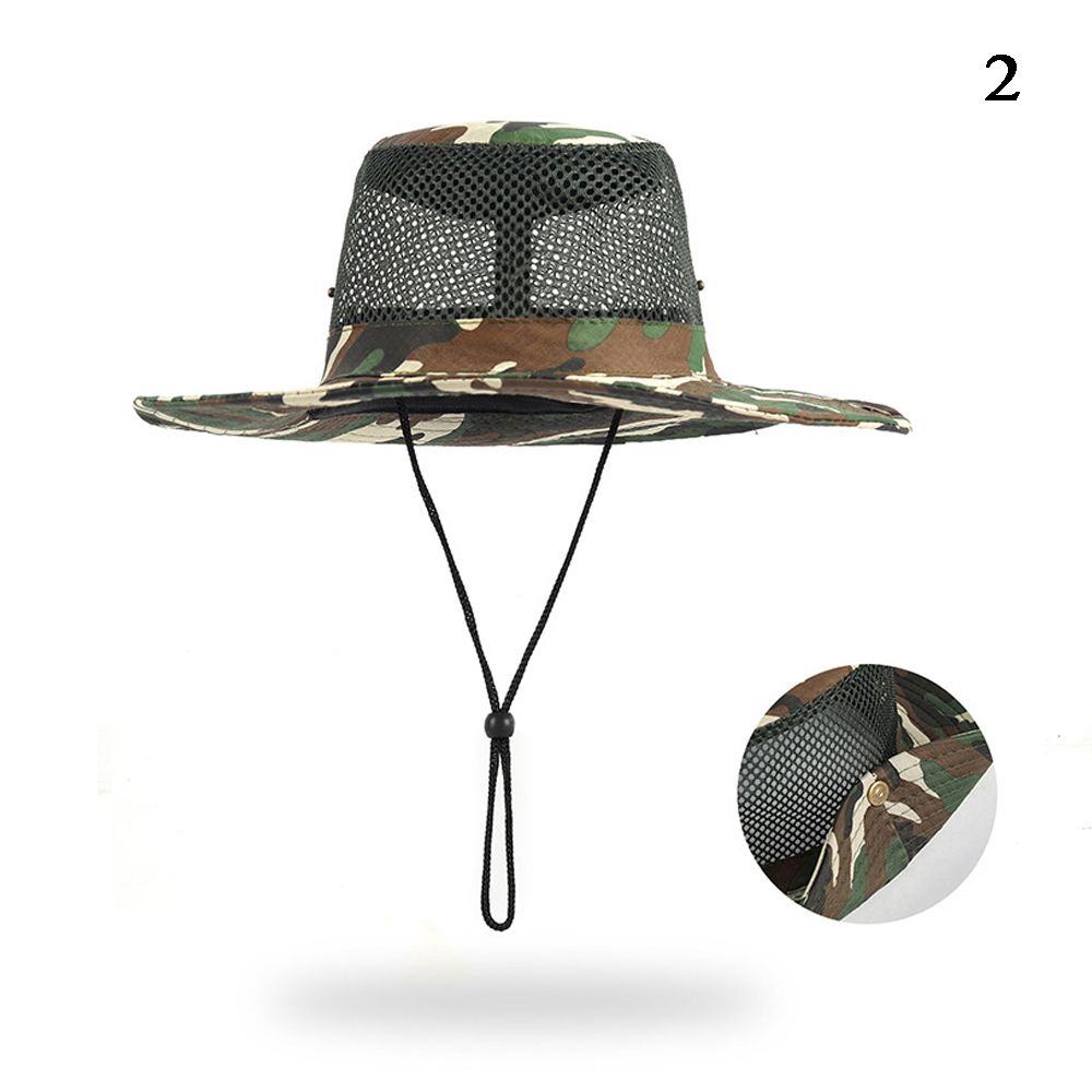 Hot Sale Summer Men Bucket Outdoor UV Protection Wide Brim Panama Safari Hunting Hiking Casual Sun Cap Beach Sunscreen Fisherman_mkmklike.com