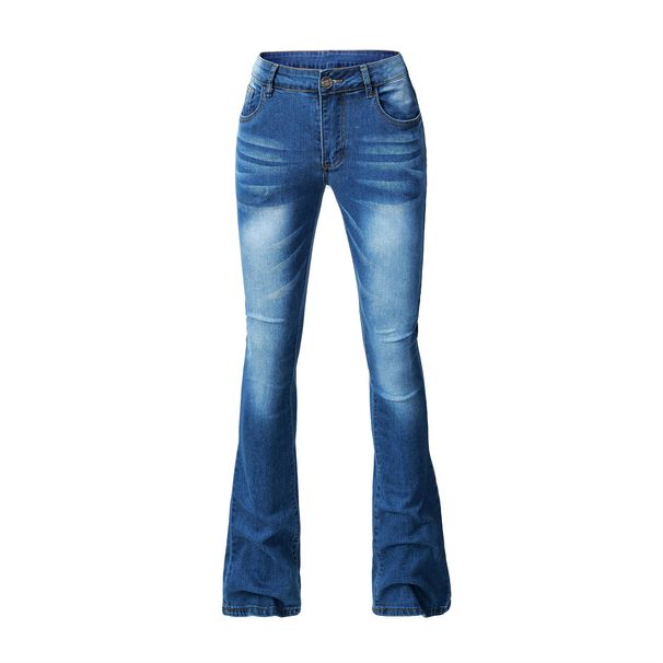 Women's Clothing Jeans Tight Elastic Tassel Flared Pants Trousers Solid Color Jeans_mkmklike.com
