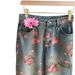 Women's Clothing Floral Print Women's Jeans Loose Straight Leg Casual Denim Trousers_mkmklike.com