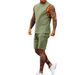 Men's casual thin five-point pants sleeveless top solid color vest shorts two-piece set_mkmklike.com