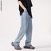 Streetwear Drop-Crotch Relaxed Fit Jeans For Men – Lightweight Washed Denim (60% Cotton + 40% Lyocell, High-Street Drape, Multi-Pocket Design)_mkmklike.com