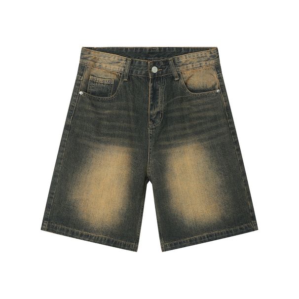 EF JEANS | 2024 Summer New Product Washed Rust Earth Color Japanese Korean Five-point Pants Jeans Versatile Men And Women_mkmklike.com