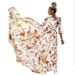 Women's dress printing big swing temperament chiffon floral slim dress_mkmklike.com