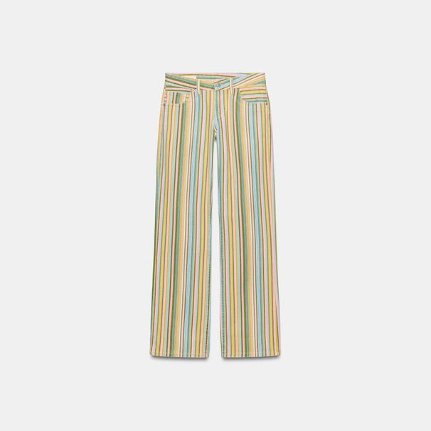 Summer Low Waisted Color Blocked Striped Straight Leg Jeans For Women Sweet And Spicy StyleRelaxed Everyday Wear Versatile Comfortable Feshion Trend_mkmklike.com