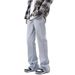 Men's Loose Fit Denim Pants – Street Style Straight Leg Jeans For Casual & Daily Wear (M-2xl, Black/Blue)_mkmklike.com