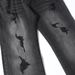 Washed Distressed Flared Jeans For Men, High Street American Style, Destroyed And Ripped, Loose Wide-Leg Pants, Trendy_mkmklike.com