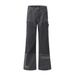 Punk Washed Loose Denim Flared Men's Vibe Trend Hip-Hop Patchwork Frayed Edge Patched Ripped Wide-Leg Pants_mkmklike.com