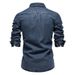 Men's Clothing Denim Shirt Casual Solid Color Long Sleeve Denim Shirt_mkmklike.com