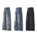 Deconstructed High Street Jeans - Vintage Washed Baggy Denim Pants For Men & Women (Black/Blue/Antique Wash)_mkmklike.com