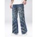 Men's Dark Blue Non-Stretch Loose Fit Jeans Retro High Street Style Trendy Flared Pants_mkmklike.com