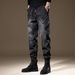 Men's Patchwork Washed Work Jeans Loose Fit American High Street Style Trendy Versatile Retro Harem Jogger Pants_mkmklike.com