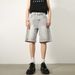 Men's Summer Retro Distressed Blue Denim Shorts Loose Straight Versatile Hot Pants Trendy American Style_mkmklike.com