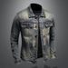 Loom Men's 2023 New European And American Slim Fit Motorcycle Retro Stylish Distressed Denim Jacket_mkmklike.com