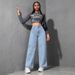 2025 Spring New American Style Wide-Leg For Women Light Wash Loose Slimming Floor-Length Jeans_mkmklike.com