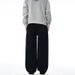 Baggy Twill Cotton Pants Unisex High-Waisted Wide-Leg Trousers, Deconstructed Hem, 100% Cotton, Streetwear (Black/Brown/White, Oversized Fit)_mkmklike.com