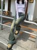 K American Hot Girl Vintage Denim Micro Flared Pants For Women's New Low Rise Slim Fit And Stretchy Flared Pants_mkmklike.com