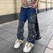 Men's Clothing European And American High Street Pocket Camouflage Workwear Patchwork Jeans Men's Trendy Loose Straight Personality Trousers_mkmklike.com