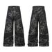 Unique Men's Design Denim With Lightning Crack Heavy-duty Distressed Washed Deconstructed Cut Patchwork Wide-leg Pants_mkmklike.com