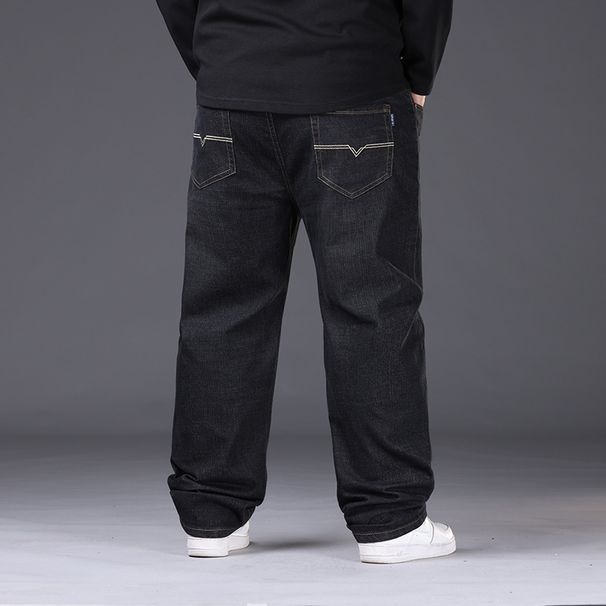A Drop Shipping Fattening Plus-size Jeans Men's Business Loose Straight Trousers Foreign Trade Fat Man Fat Men's Pants_mkmklike.com