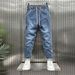 2025 New Autumn Winter Fleece-Lined Washed Jeans Men's Trendy Loose Versatile Casual Skinny Pants_mkmklike.com