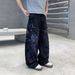 Streetwear Graffiti Splash Paint Loose Fit Wide Leg Distressed Patchwork Unisex Jeans Comfort Meets Style_mkmklike.com