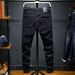 Men's Slim Fit Black Ripped Jeans Winter Korean Style Stretch Skinny Denim Pants With Patch Details Fleece-Lined Comfort_mkmklike.com