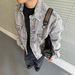 Men's Vintage Washed Denim Jacket - Streetwear Oversized Casual Coat For Spring (Light Black, Light Brown)_mkmklike.com