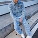 Personalized Tassel Men's Denim Jacket, Fashionable Casual Trendy Brand Washed Patch Frayed Edge Top Jacket_mkmklike.com