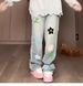 American Spring And Autumn Retro Flower Embroidered Jeans High Waist Design Loose Straight Wide Leg Trousers Ins Tide_mkmklike.com